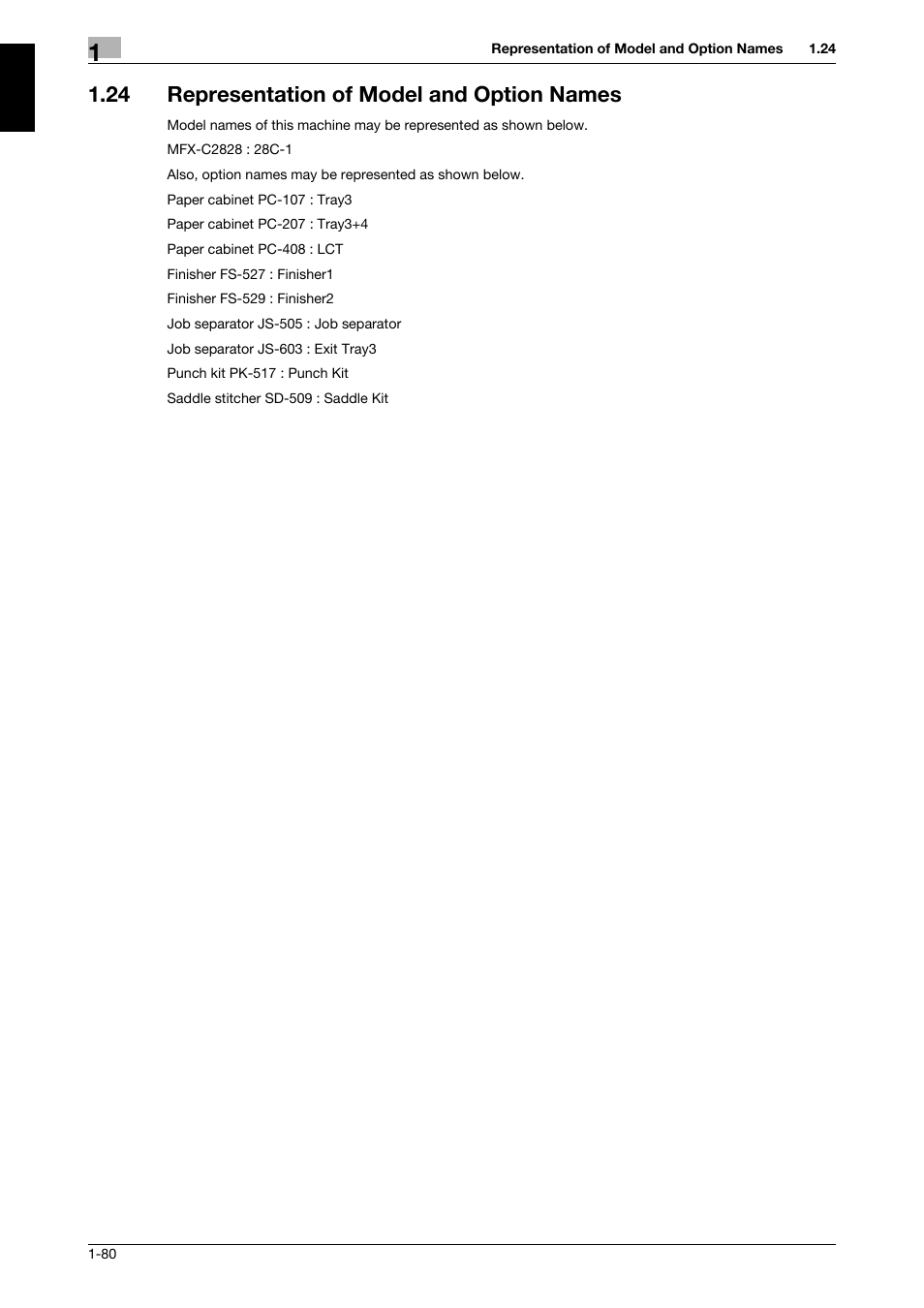 24 representation of model and option names, Representation of model and option names -80 | 321 Studios Muratec MFX-C2828 User Manual | Page 87 / 292