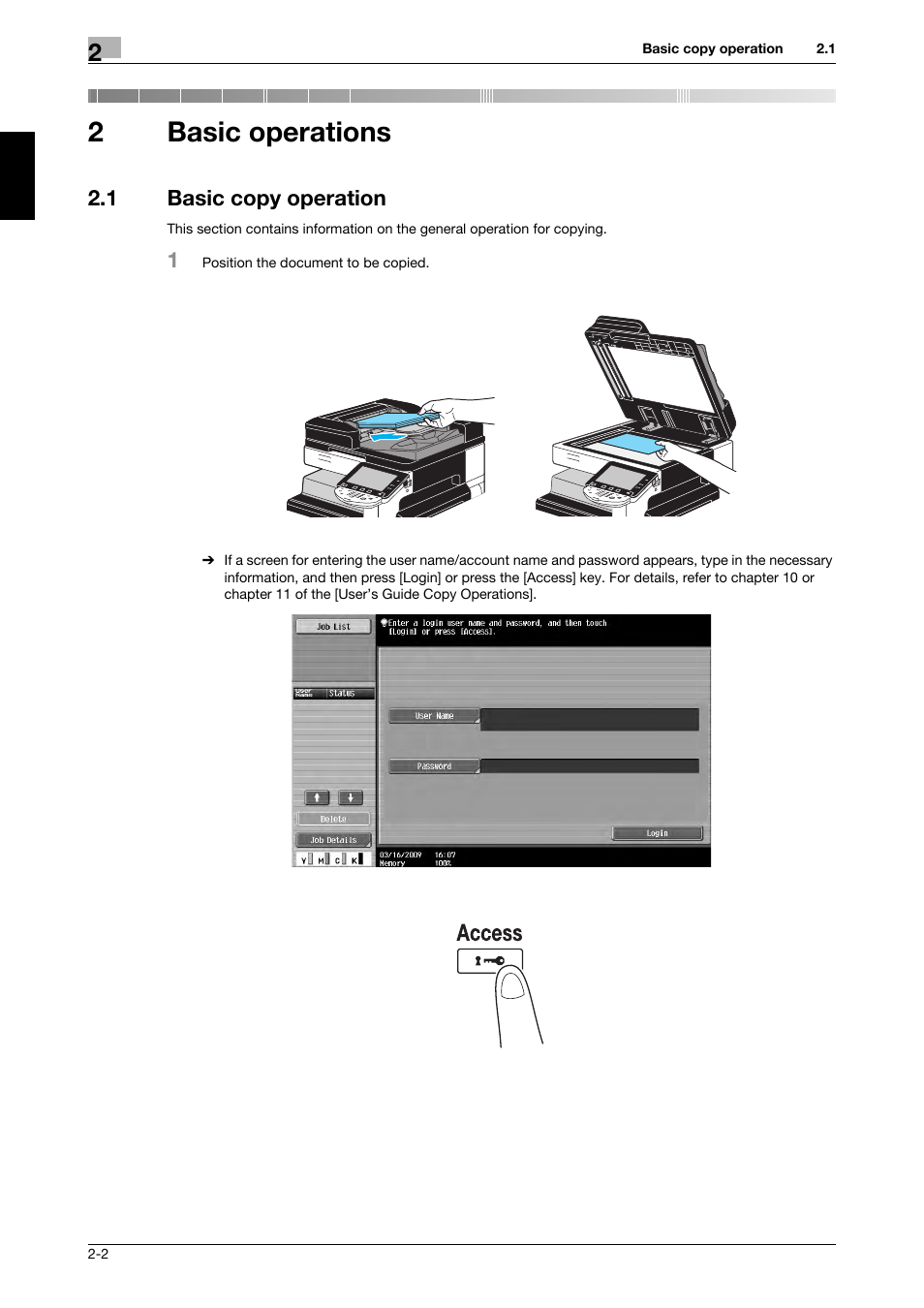 2 basic operations, 1 basic copy operation, Basic operations | Basic copy operation -2, 2basic operations | 321 Studios Muratec MFX-C2828 User Manual | Page 89 / 292