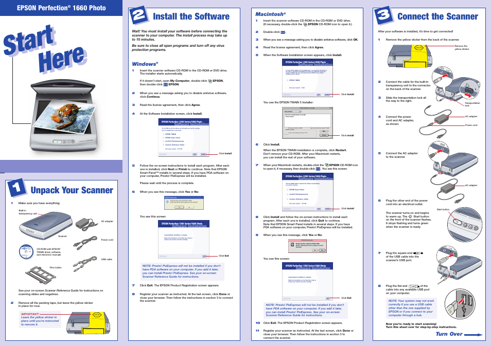 Epson 1660 Photo User Manual | 2 pages