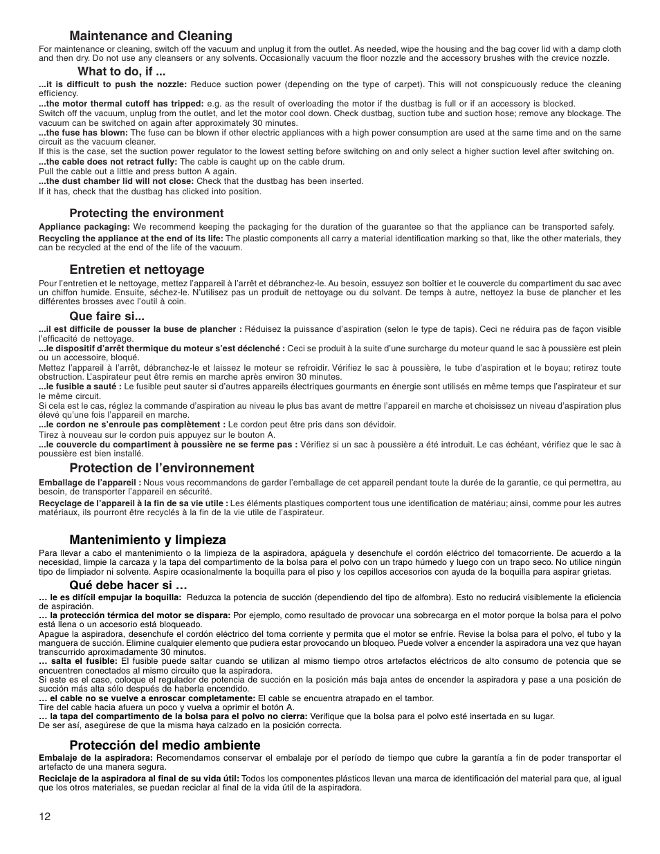 Sanitaire SP6900 User Manual | Page 12 / 16