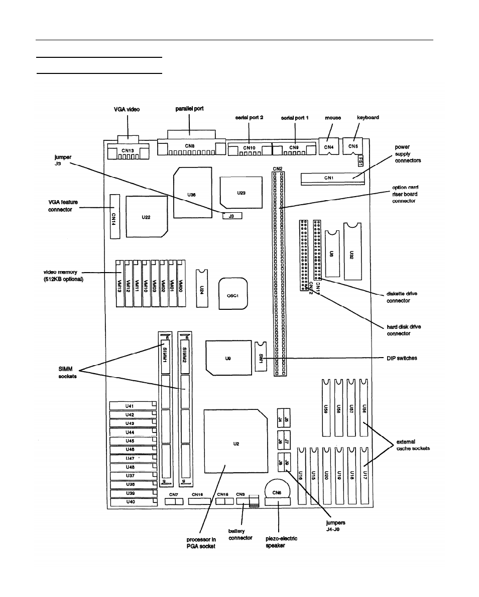 Main system board diagram | Epson 486C User Manual | Page 3 / 8