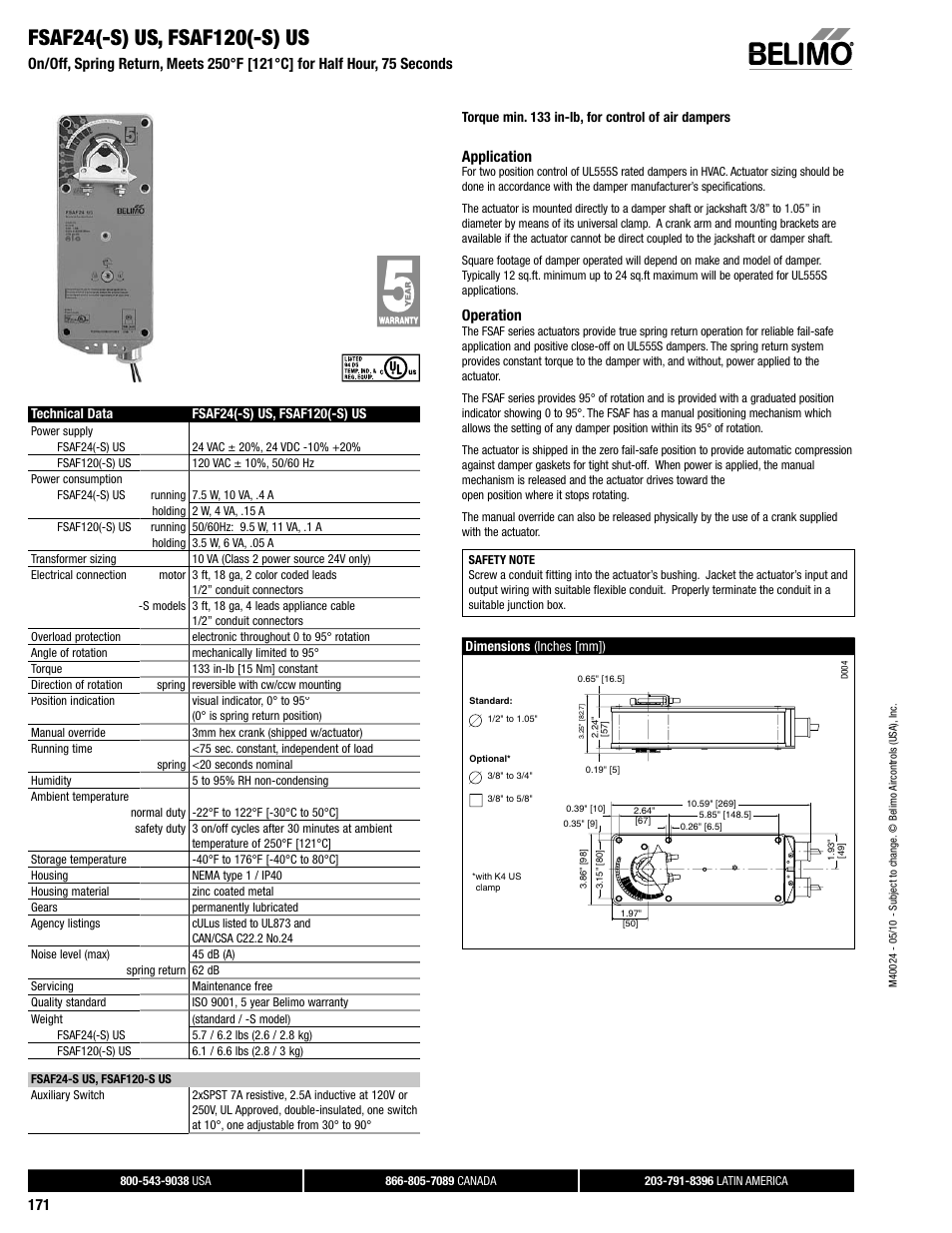 Belimo FSAF24 User Manual | 8 pages