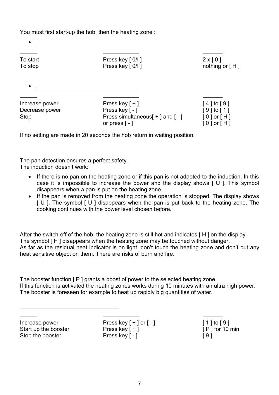 321 Studios INDUCTION HOBS 7322 230 User Manual | Page 20 / 28