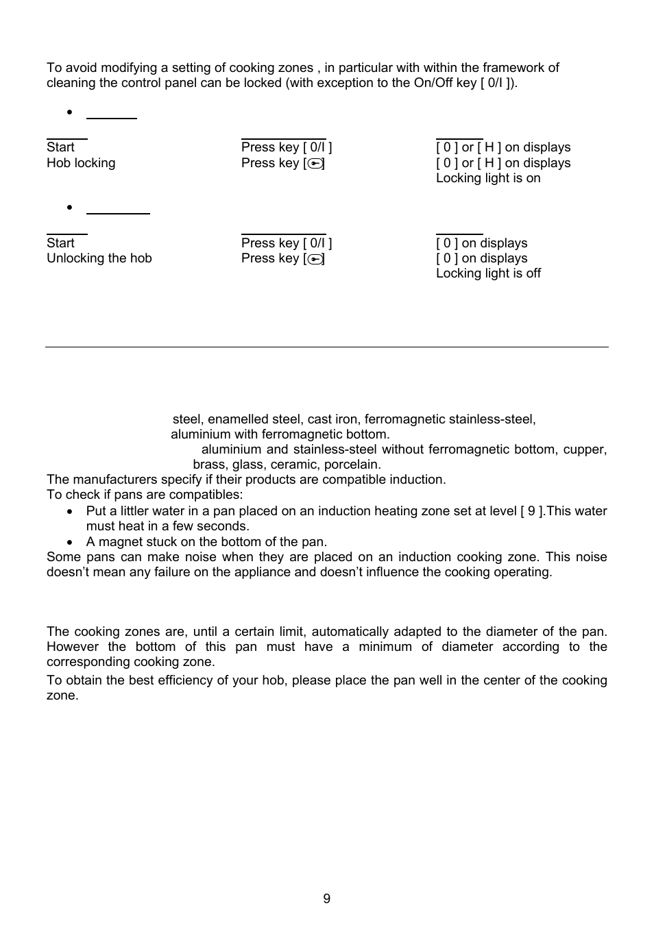 Cooking advices | 321 Studios INDUCTION HOBS 7322 230 User Manual | Page 22 / 28