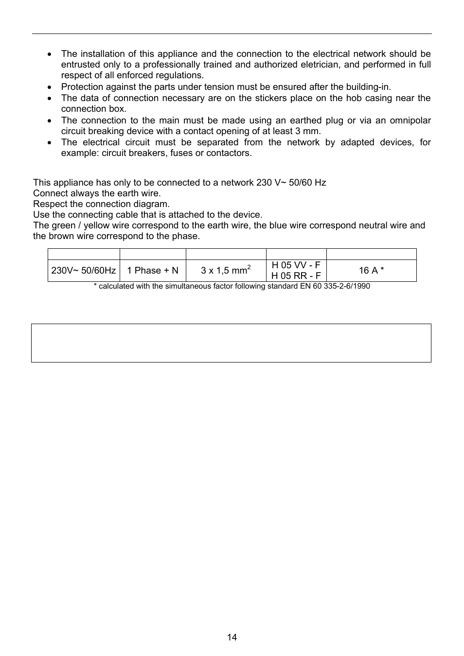 Electrical connection | 321 Studios INDUCTION HOBS 7322 230 User Manual | Page 27 / 28