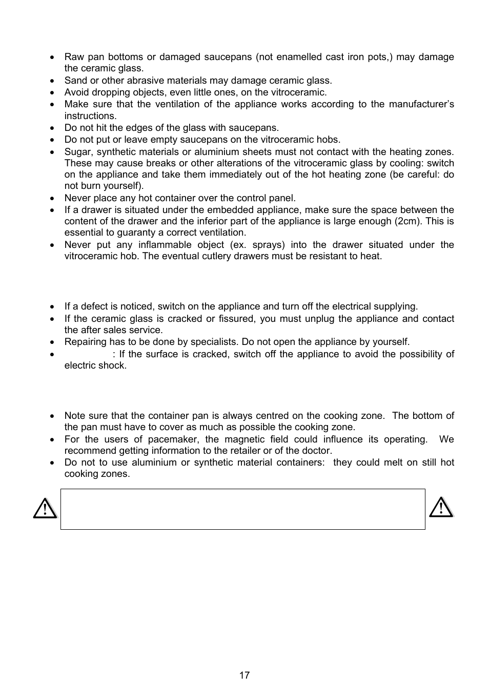 321 Studios INDUCTION HOBS 7322 230 User Manual | Page 4 / 28