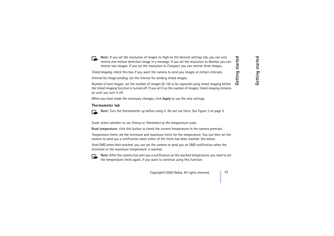 Thermometer tab | Nokia 321 Studios User Manual | Page 19 / 45