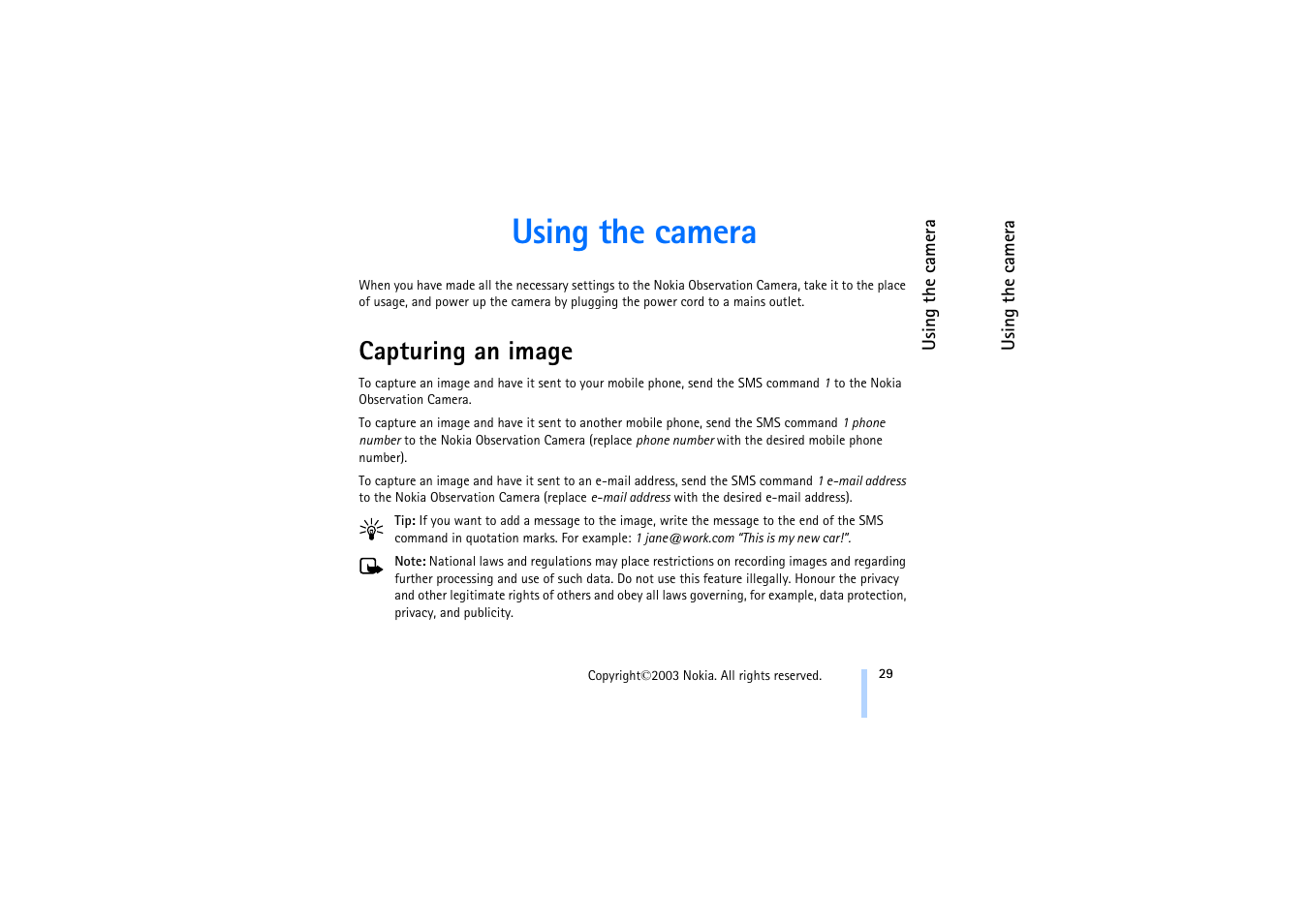 Using the camera, Capturing an image | Nokia 321 Studios User Manual | Page 35 / 45