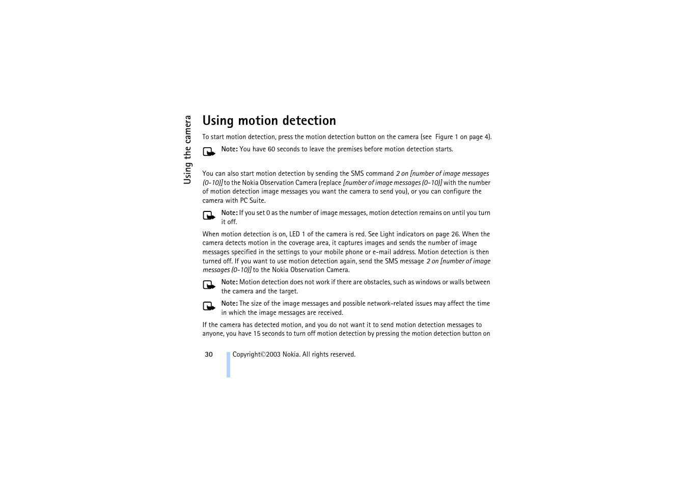 Using motion detection | Nokia 321 Studios User Manual | Page 36 / 45