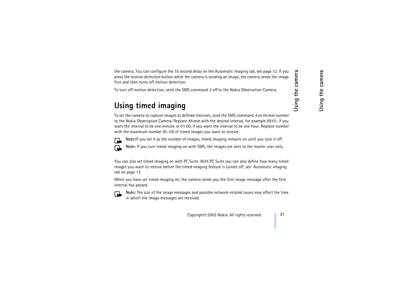 Using timed imaging | Nokia 321 Studios User Manual | Page 37 / 45