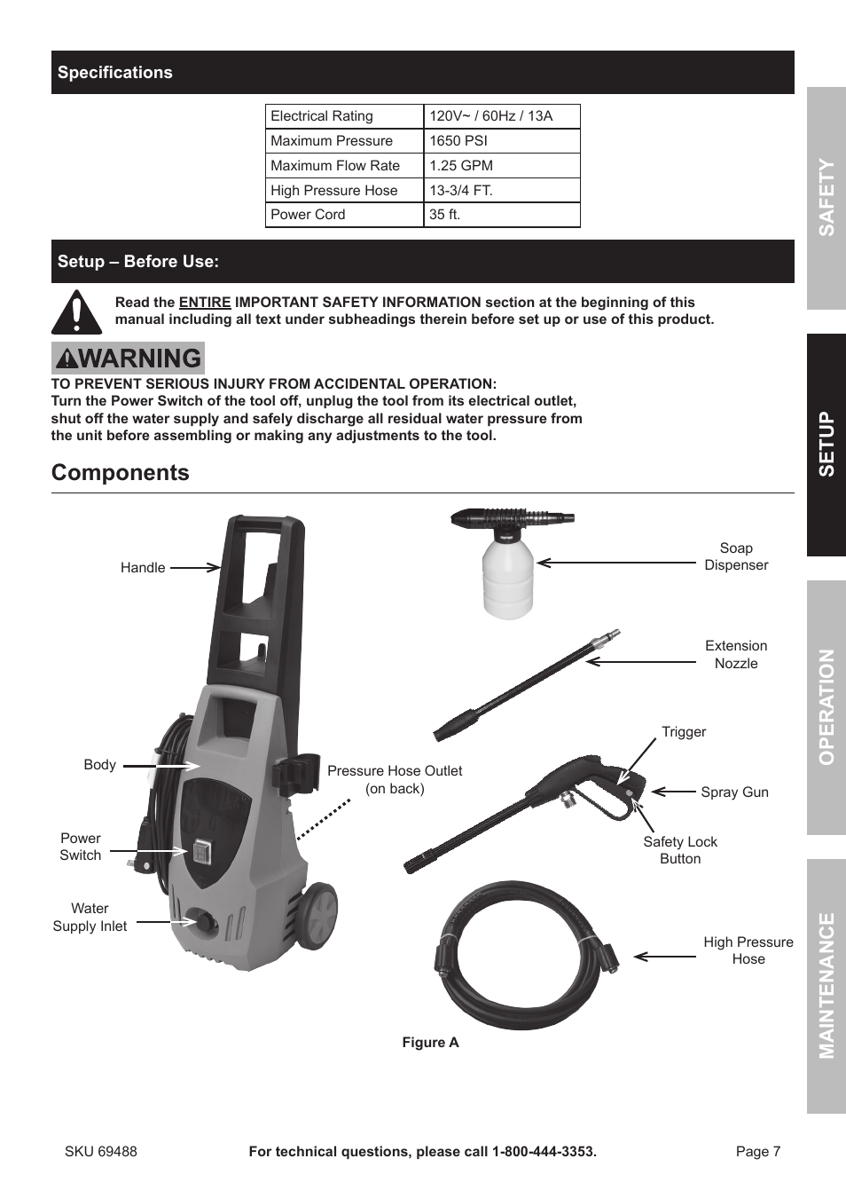 Components | Harbor 1650 PSI User Manual | Page 7 / 20