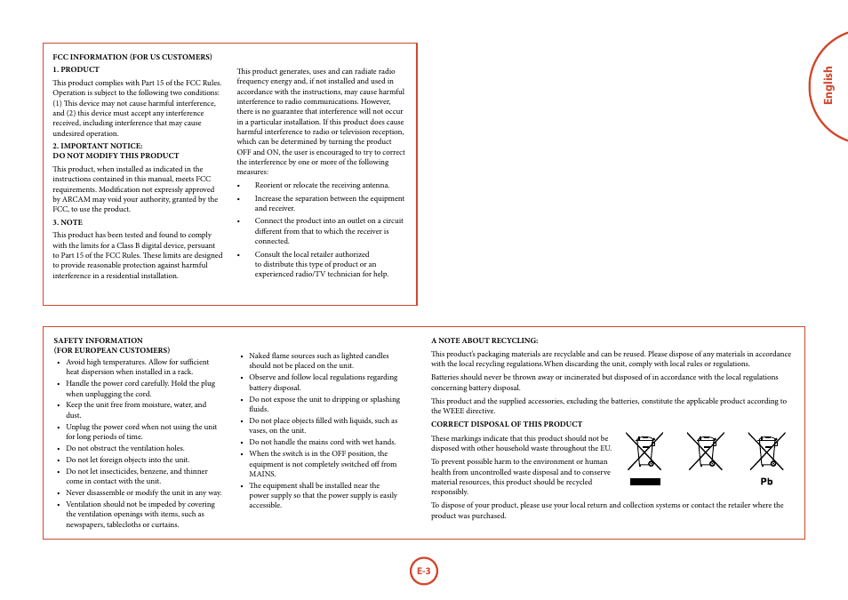 English | Arcam AVR360 User Manual | Page 3 / 55