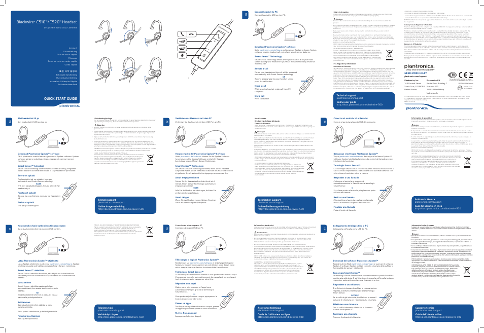 Plantronics Blackwire C520 User Manual | 2 pages