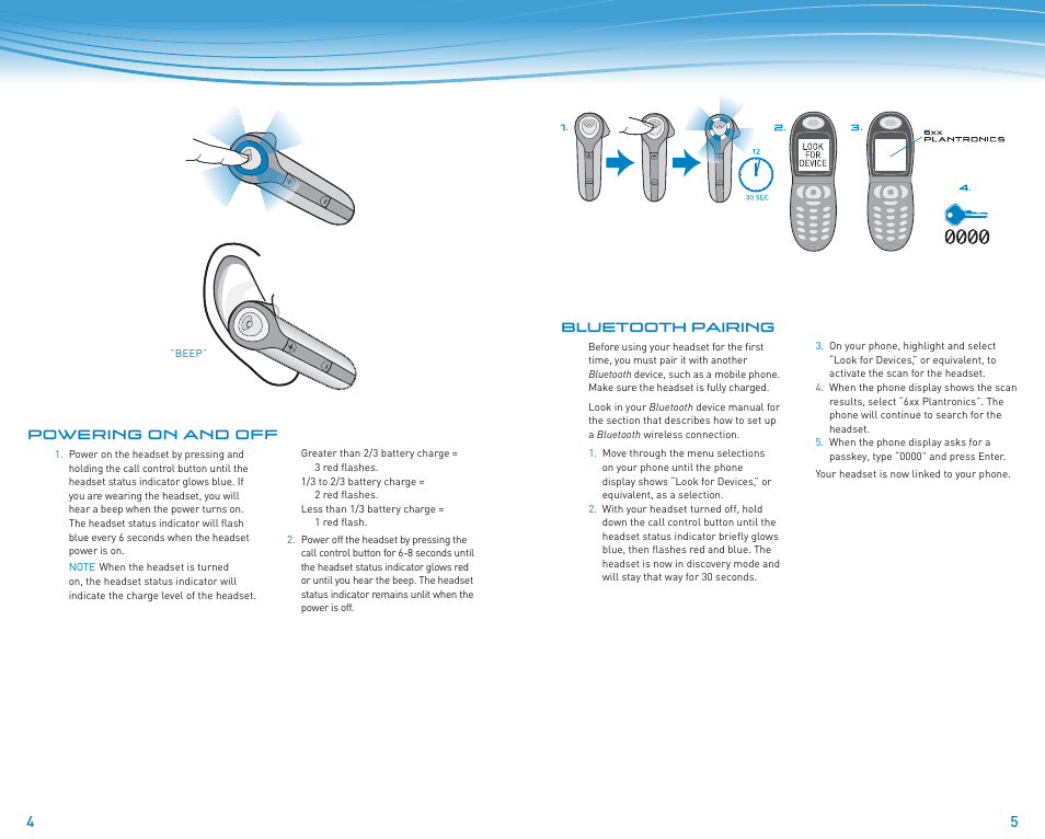 Bluetooth pairing, Powering on and off | Plantronics Discovery 610 User Manual | Page 67 / 151