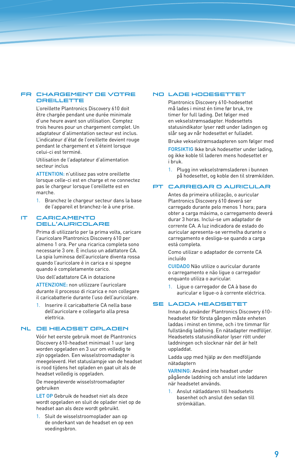 Plantronics Discovery 610 User Manual | Page 9 / 151