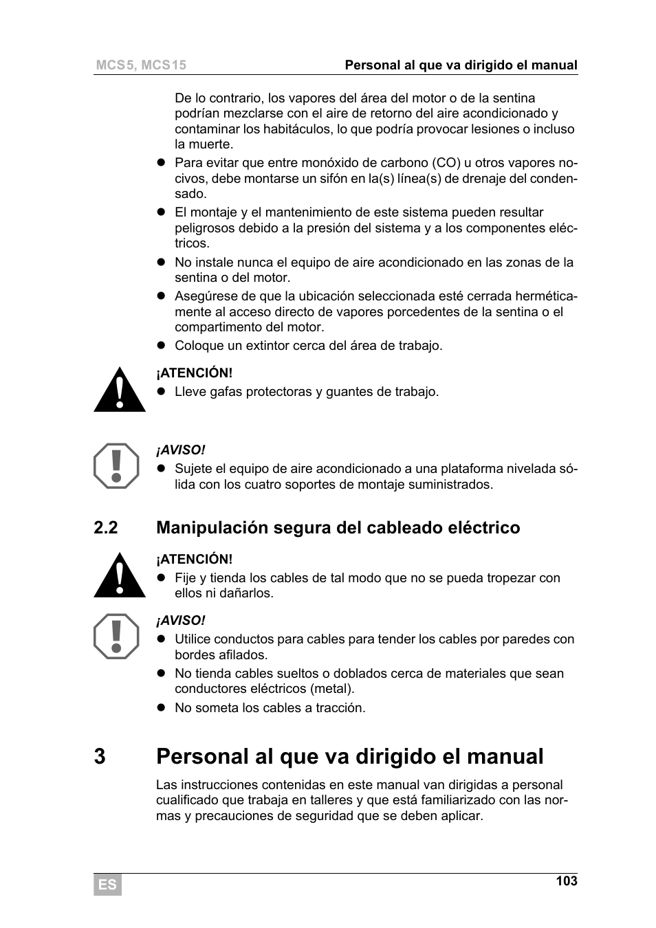 3personal al que va dirigido el manual | Dometic MCS15 User Manual | Page 103 / 266