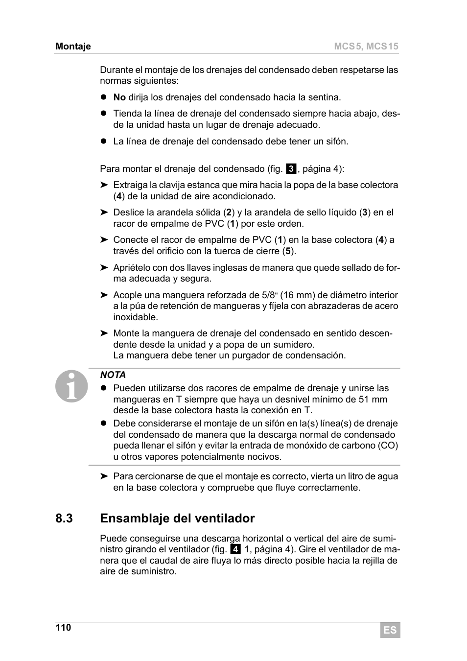 3 ensamblaje del ventilador | Dometic MCS15 User Manual | Page 110 / 266