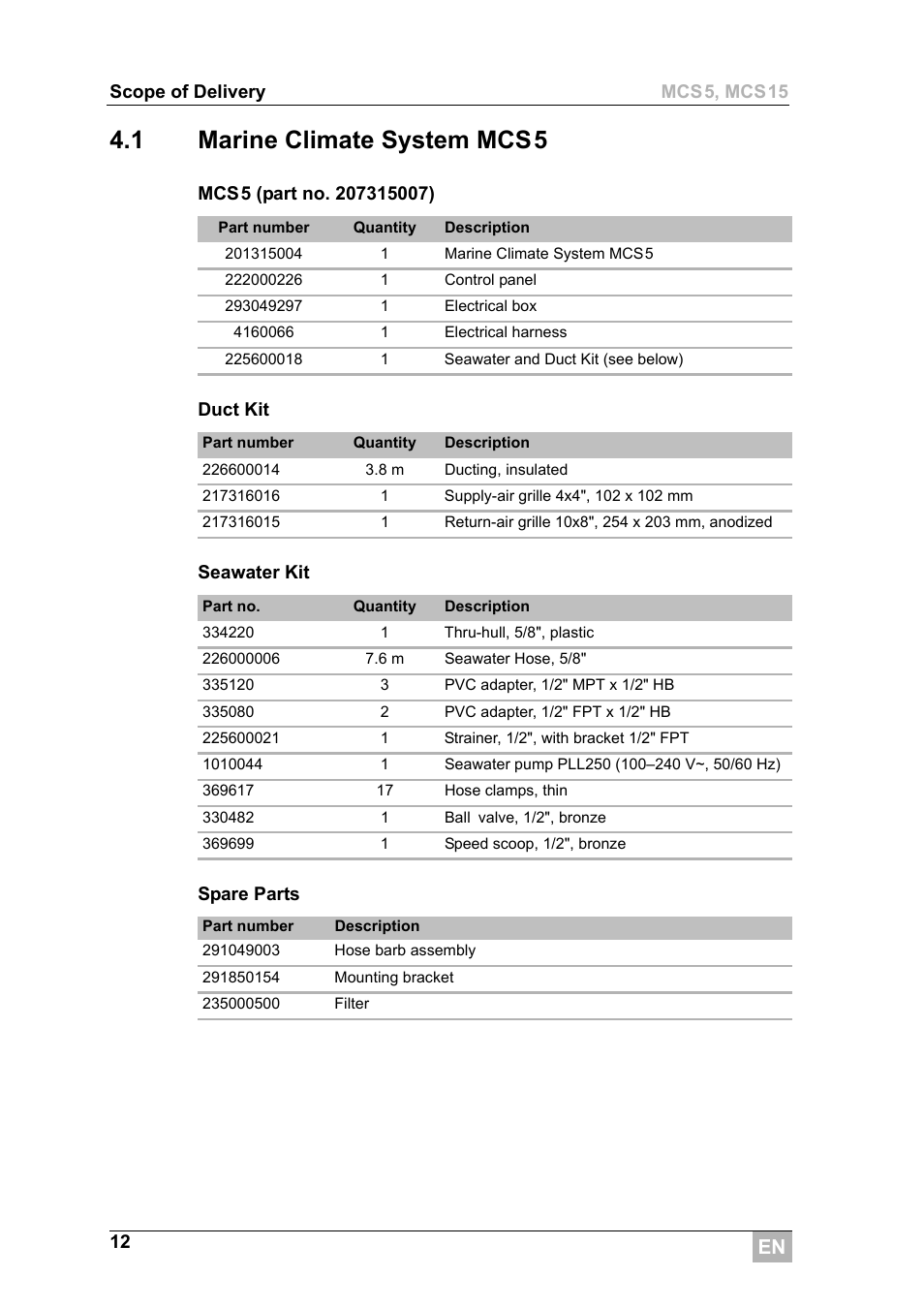 1 marine climate system mcs5 | Dometic MCS15 User Manual | Page 12 / 266