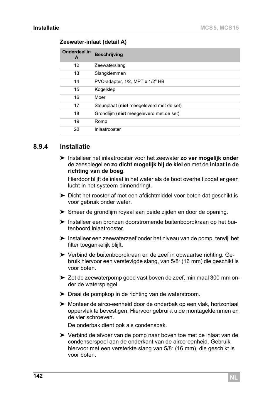 4 installatie | Dometic MCS15 User Manual | Page 142 / 266