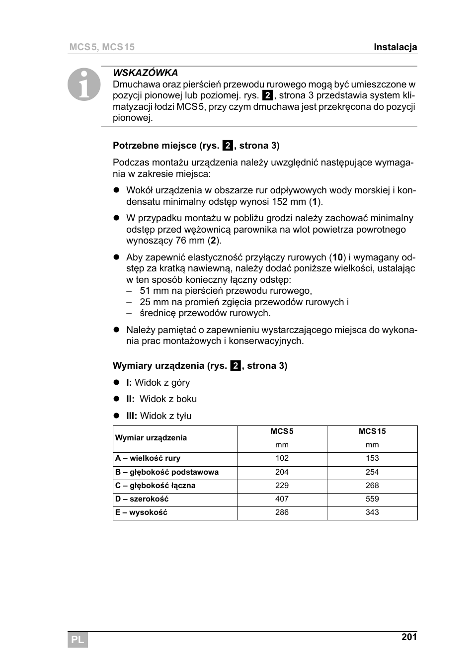 Dometic MCS15 User Manual | Page 201 / 266