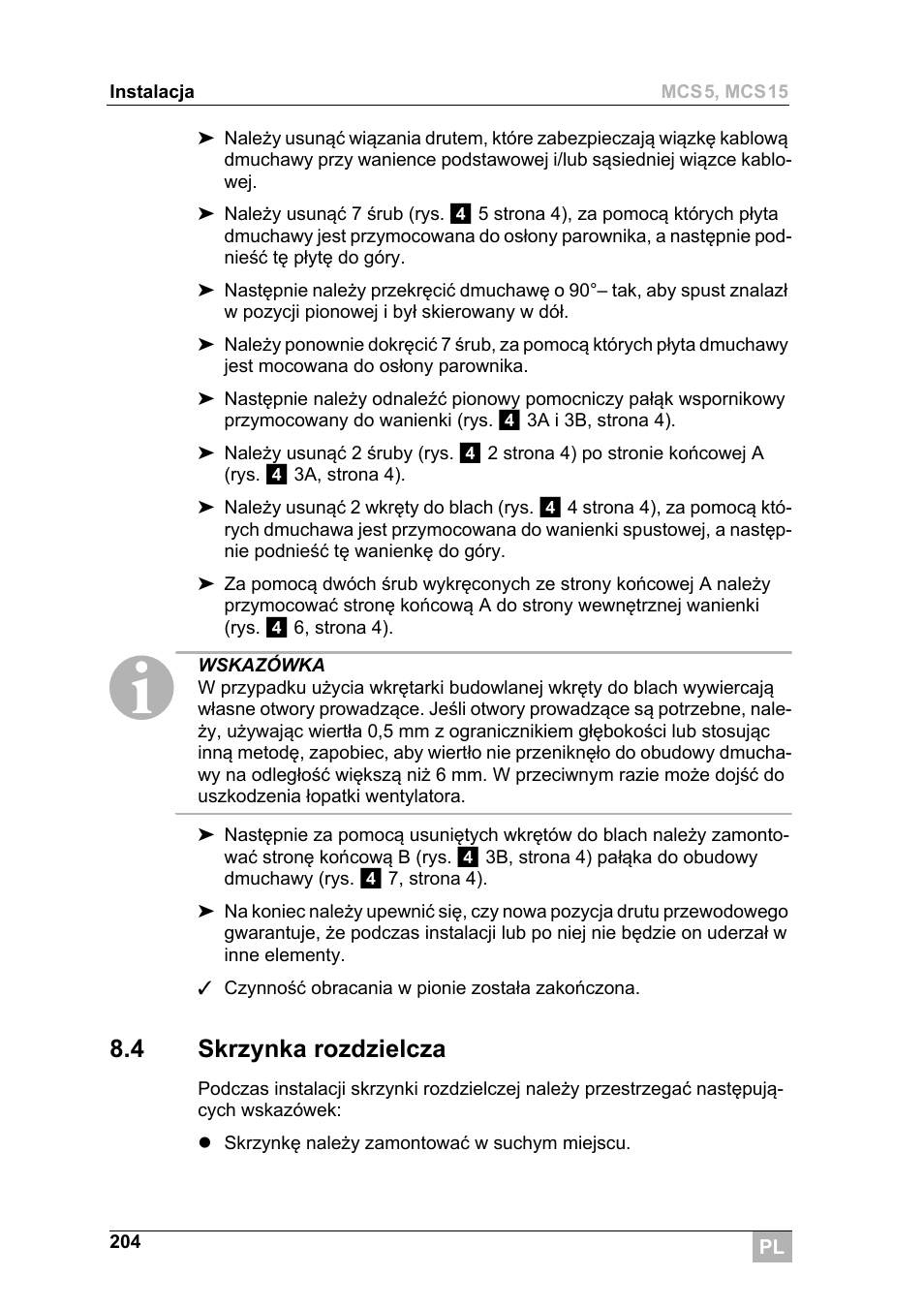 4 skrzynka rozdzielcza | Dometic MCS15 User Manual | Page 204 / 266