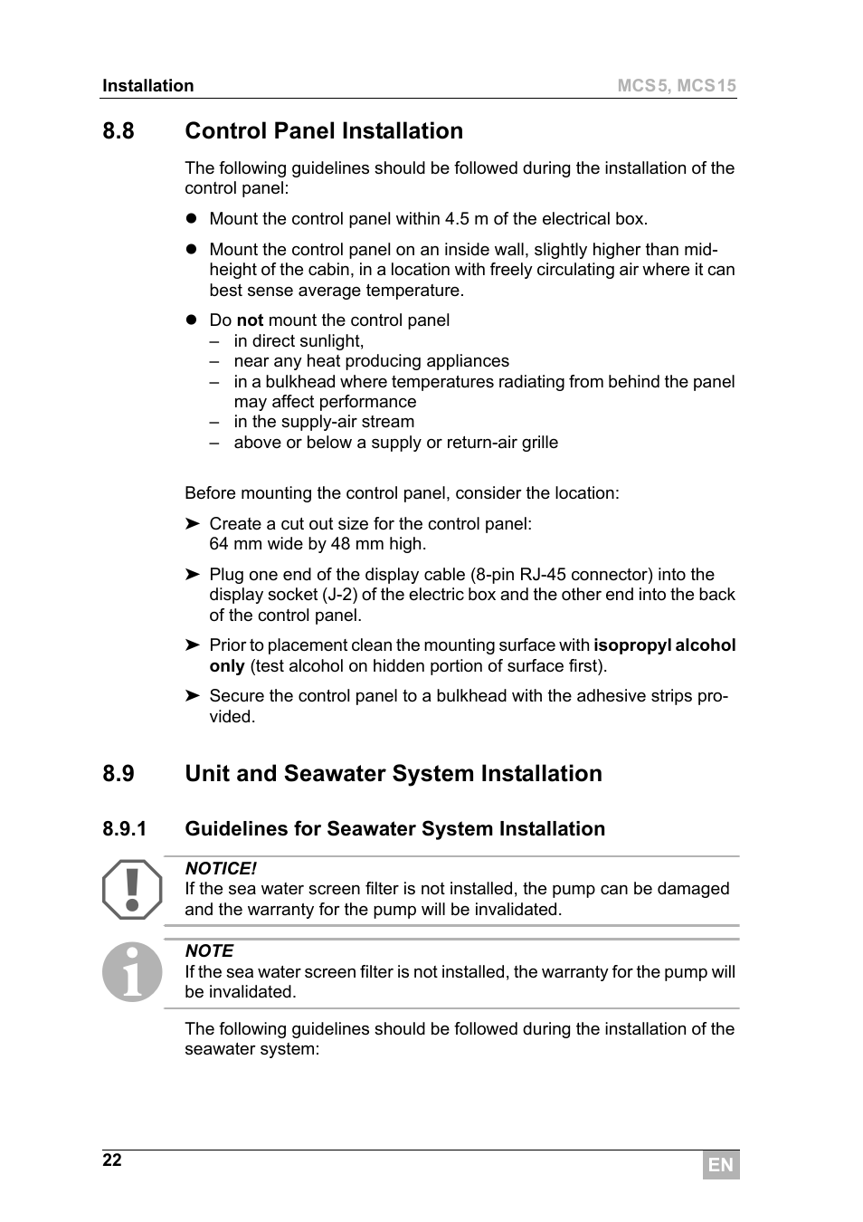 Dometic MCS15 User Manual | Page 22 / 266