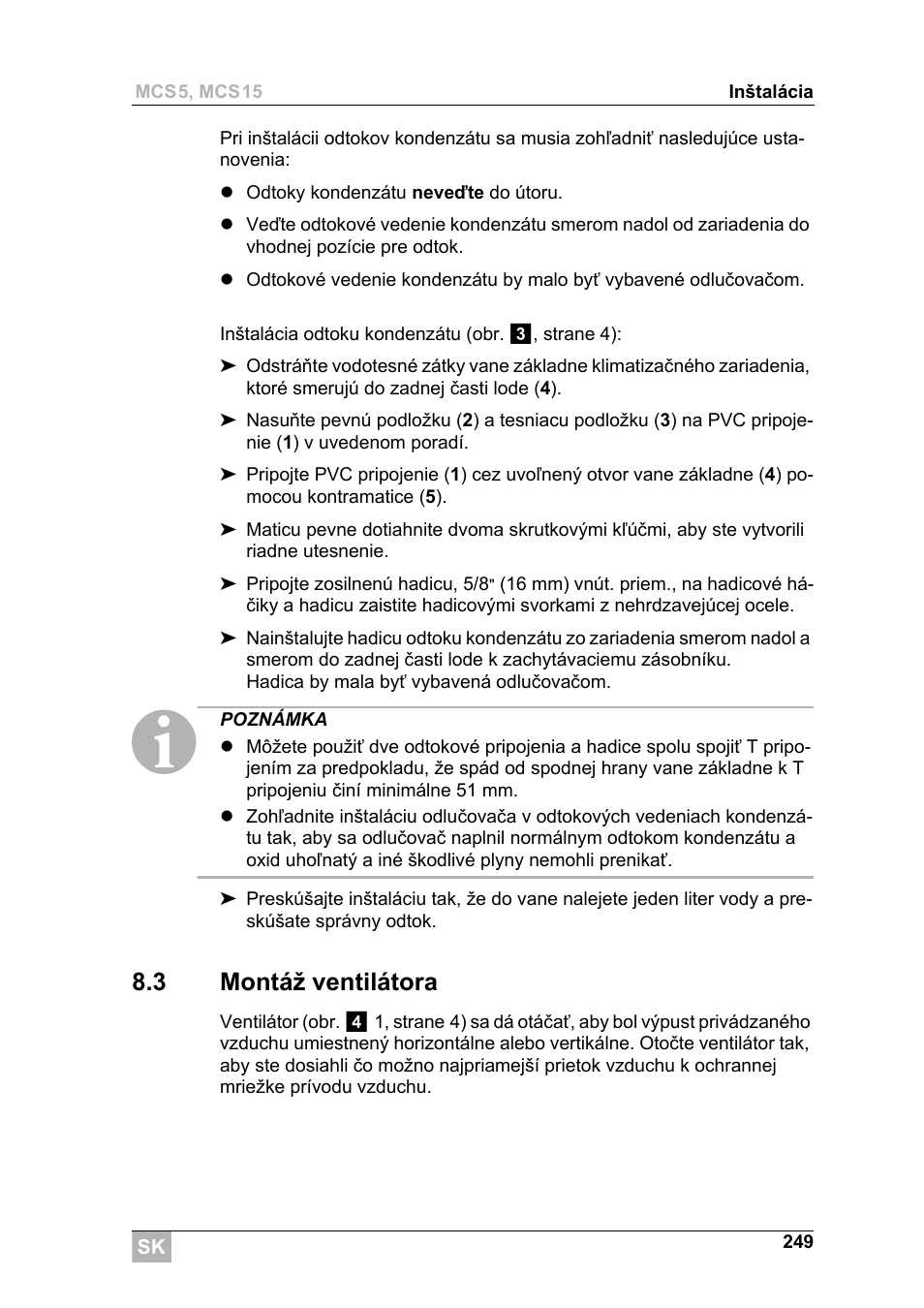 3 montáž ventilátora | Dometic MCS15 User Manual | Page 249 / 266