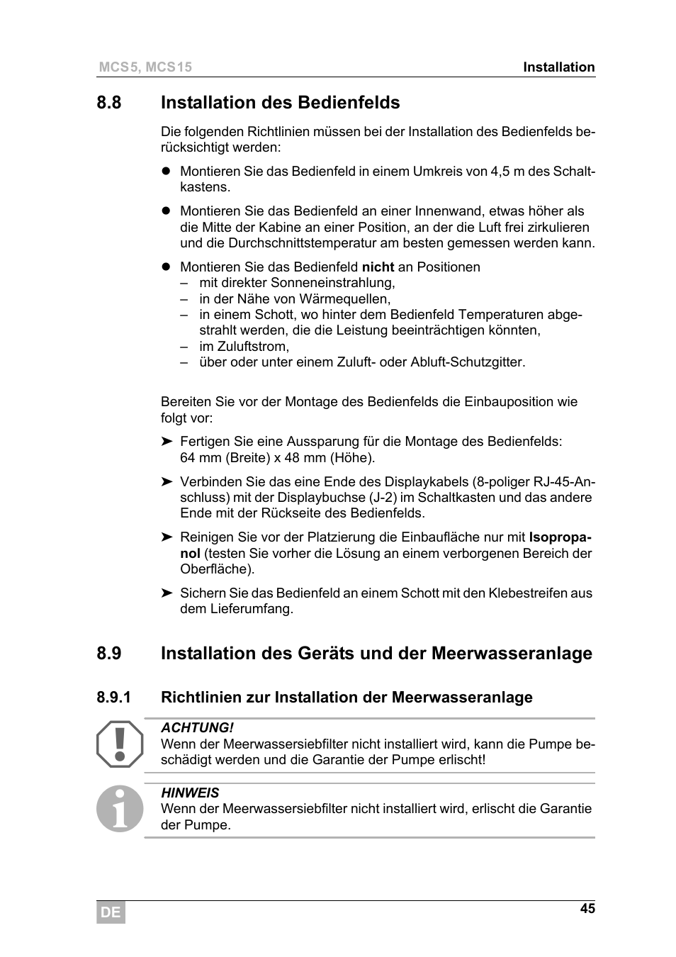 Dometic MCS15 User Manual | Page 45 / 266