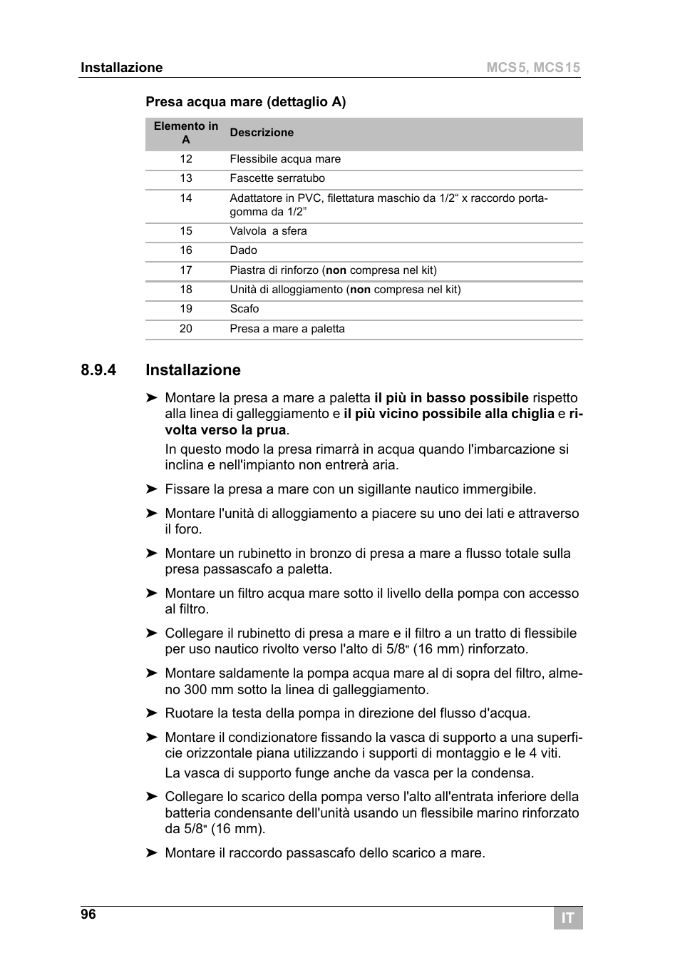 4 installazione | Dometic MCS15 User Manual | Page 96 / 266