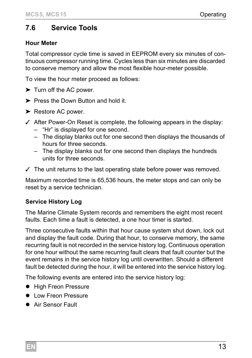 13 7.6 service tools | Dometic MCS15 User Manual | Page 13 / 412