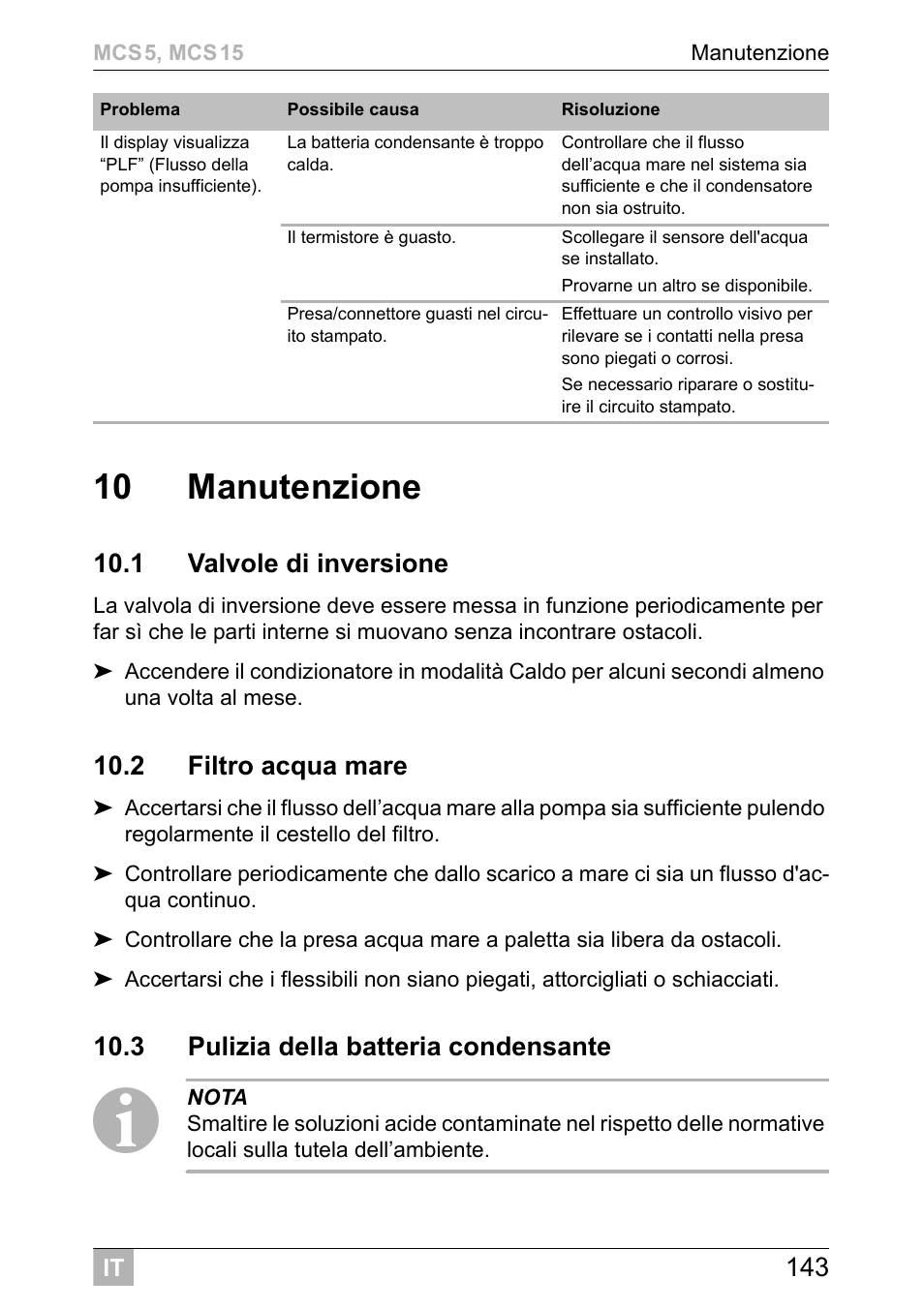 10 manutenzione | Dometic MCS15 User Manual | Page 143 / 412