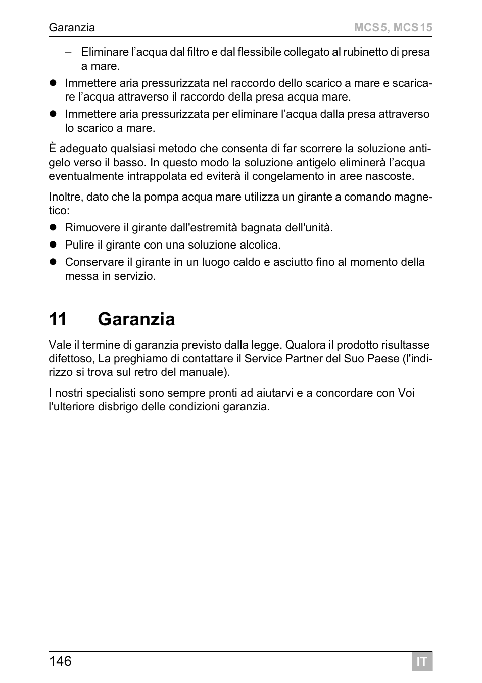 11 garanzia | Dometic MCS15 User Manual | Page 146 / 412