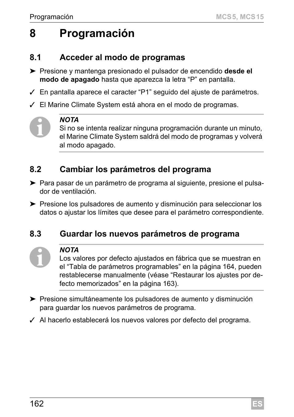 8programación | Dometic MCS15 User Manual | Page 162 / 412