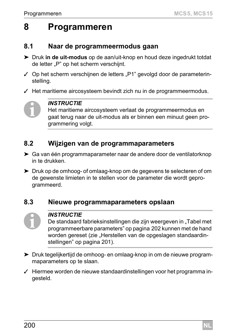 8programmeren | Dometic MCS15 User Manual | Page 200 / 412