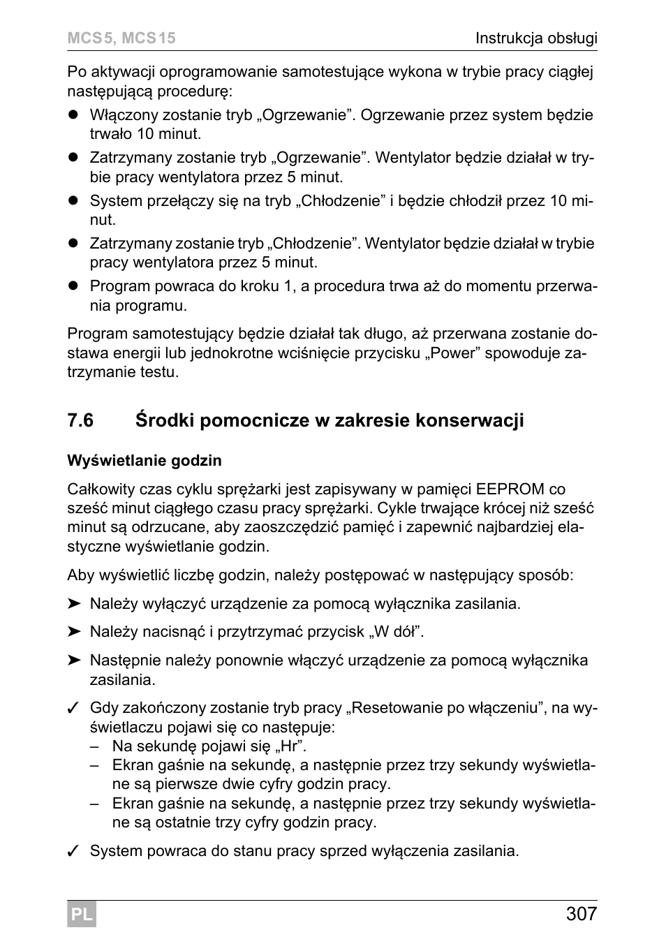 6 środki pomocnicze w zakresie konserwacji | Dometic MCS15 User Manual | Page 307 / 412