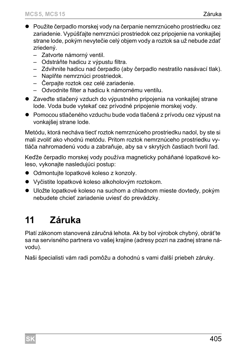 11 záruka | Dometic MCS15 User Manual | Page 405 / 412