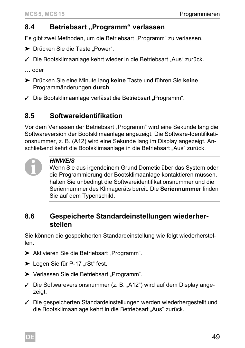 Dometic MCS15 User Manual | Page 49 / 412