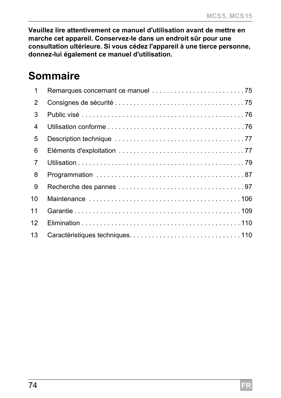 Sommaire | Dometic MCS15 User Manual | Page 74 / 412