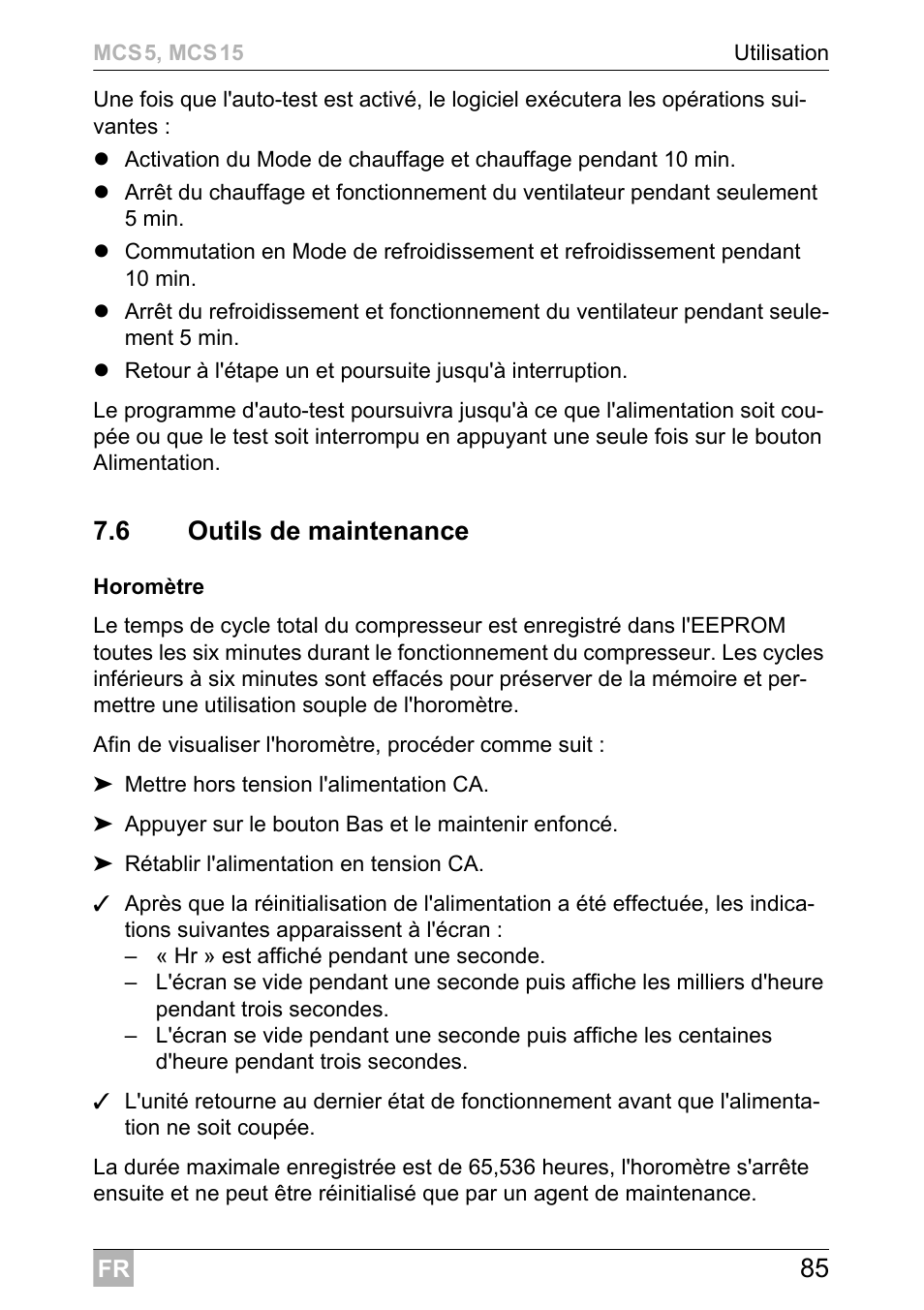 6 outils de maintenance | Dometic MCS15 User Manual | Page 85 / 412