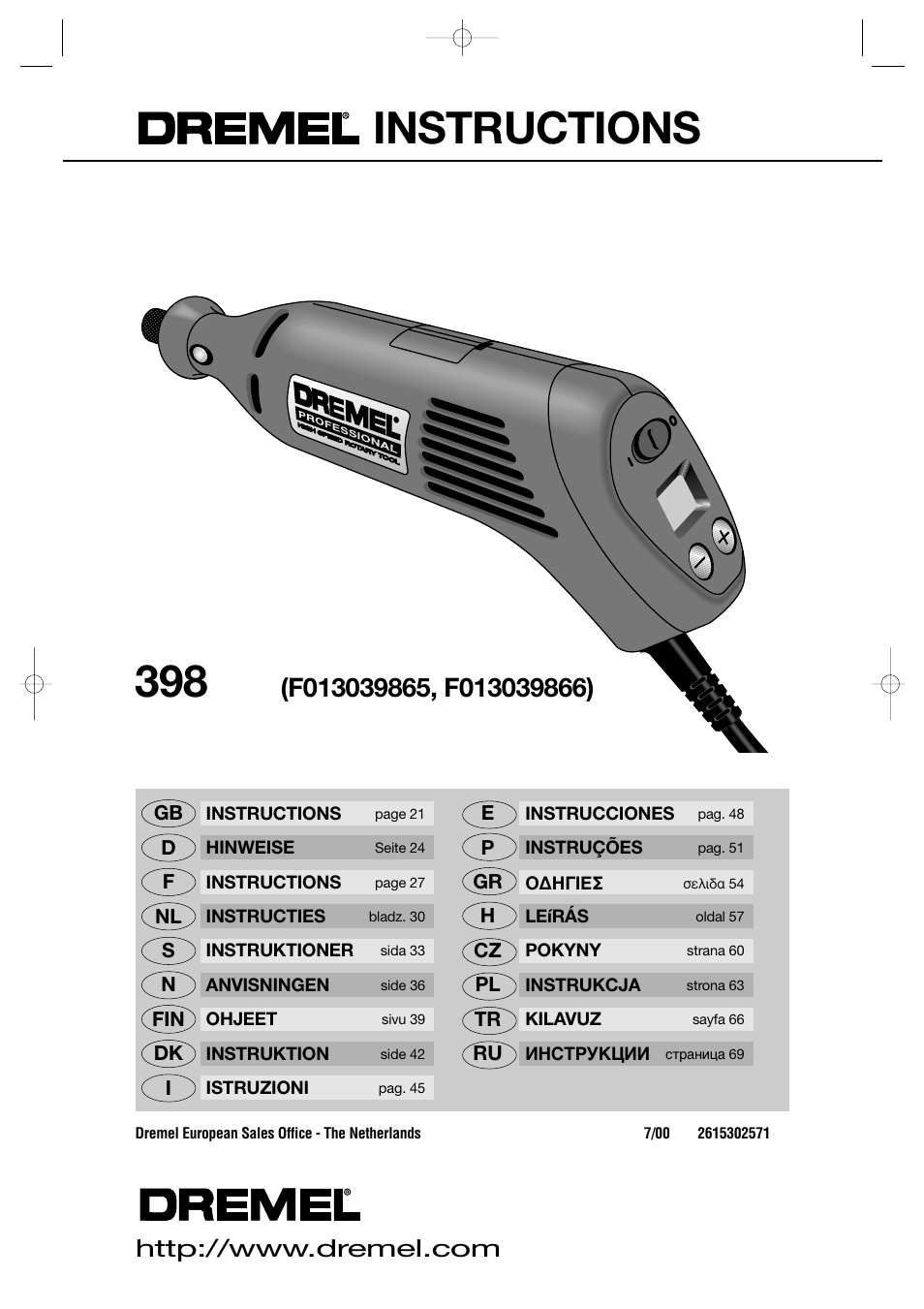 Dremel Professional User Manual | 73 pages