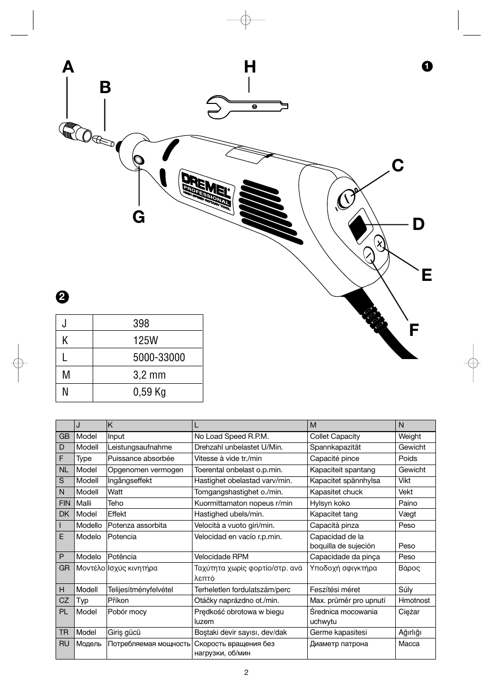 Dremel Professional User Manual | Page 2 / 73