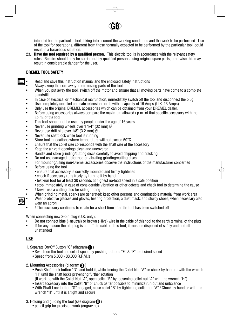 Dremel Professional User Manual | Page 22 / 73