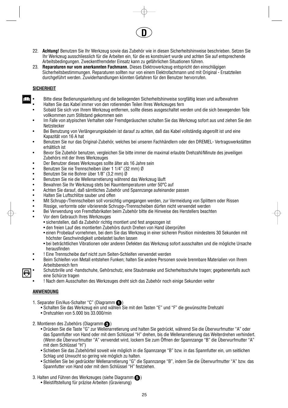 Dremel Professional User Manual | Page 25 / 73