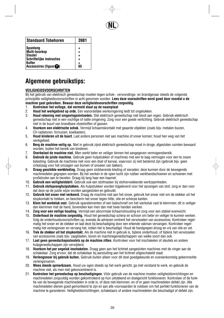 Algemene gebruikstips | Dremel Professional User Manual | Page 30 / 73