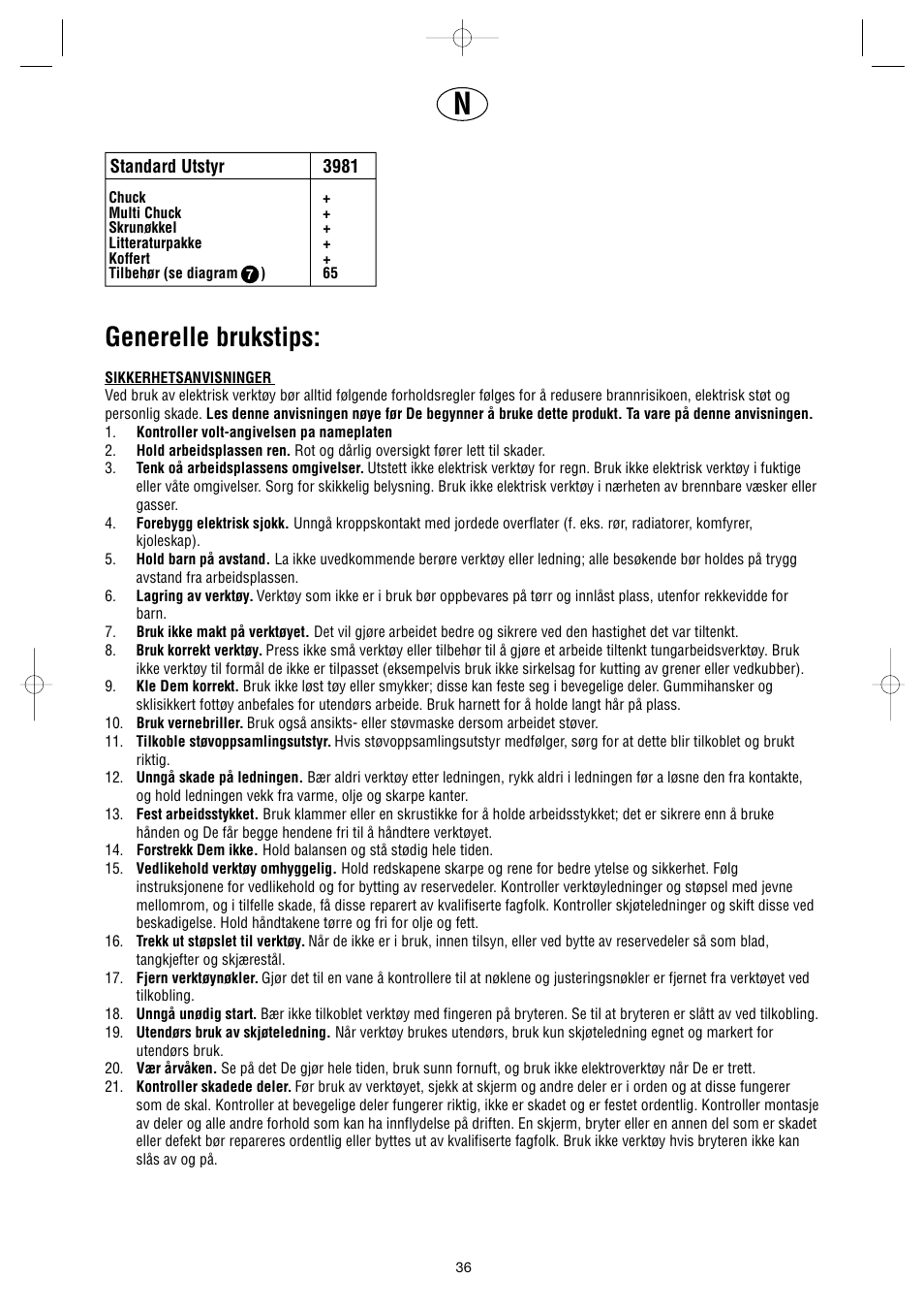 Generelle brukstips | Dremel Professional User Manual | Page 36 / 73