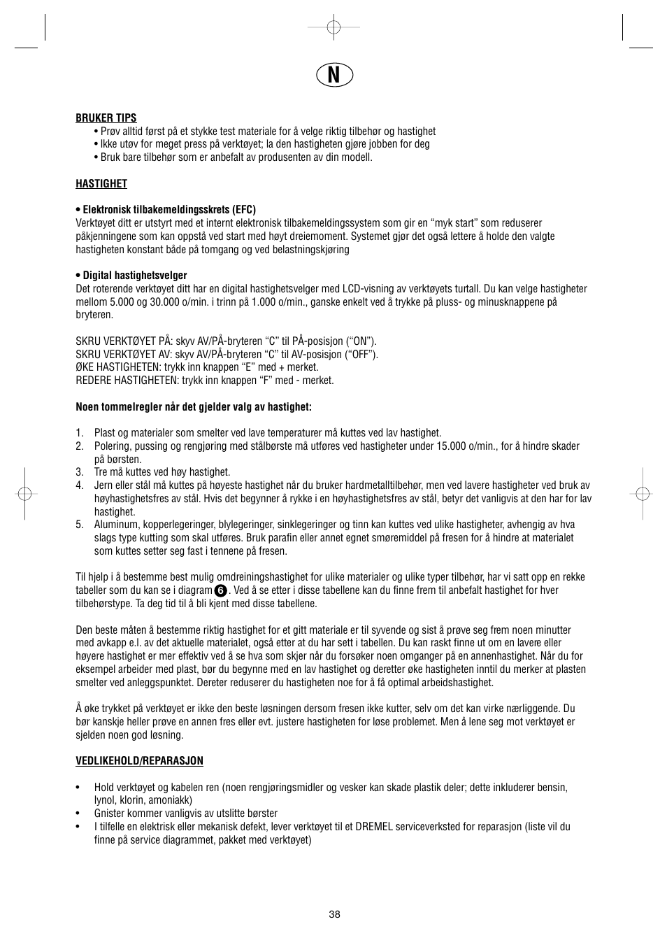 Dremel Professional User Manual | Page 38 / 73