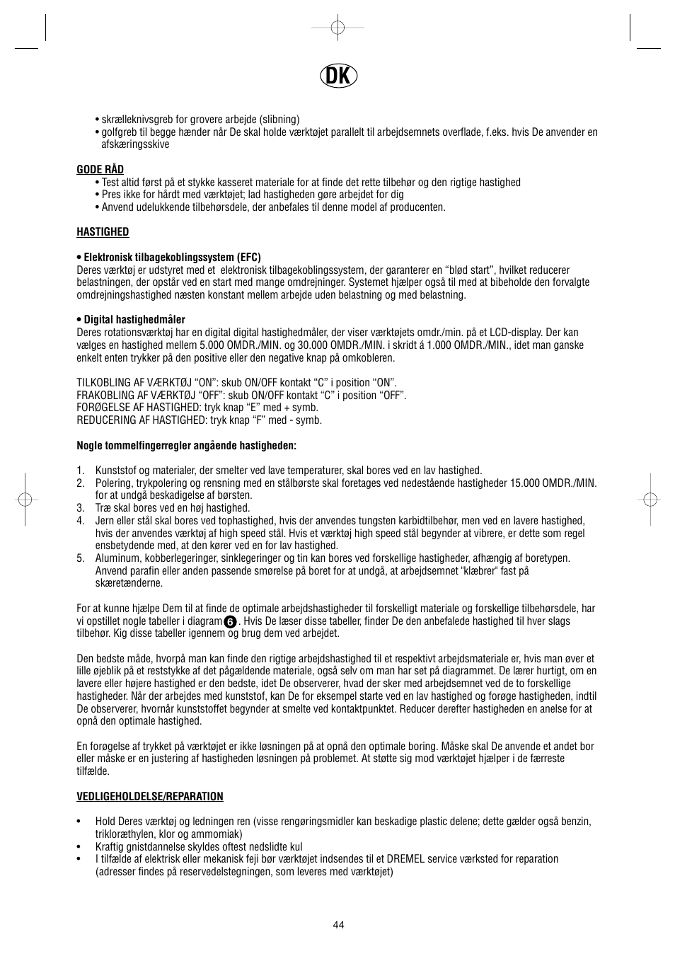 Dremel Professional User Manual | Page 44 / 73