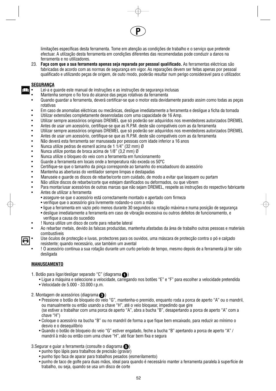 Dremel Professional User Manual | Page 52 / 73