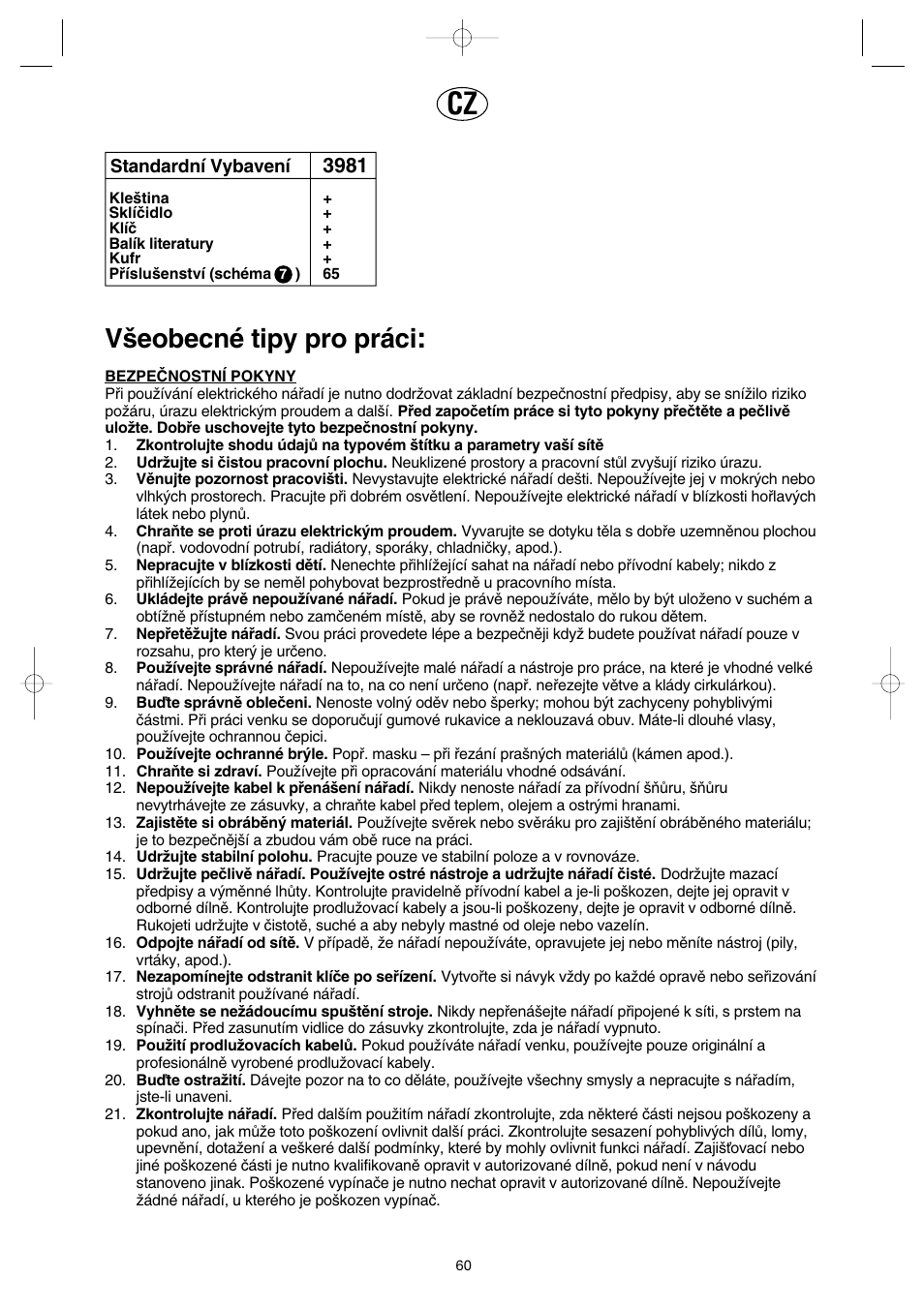 V‰eobecné tipy pro práci | Dremel Professional User Manual | Page 60 / 73