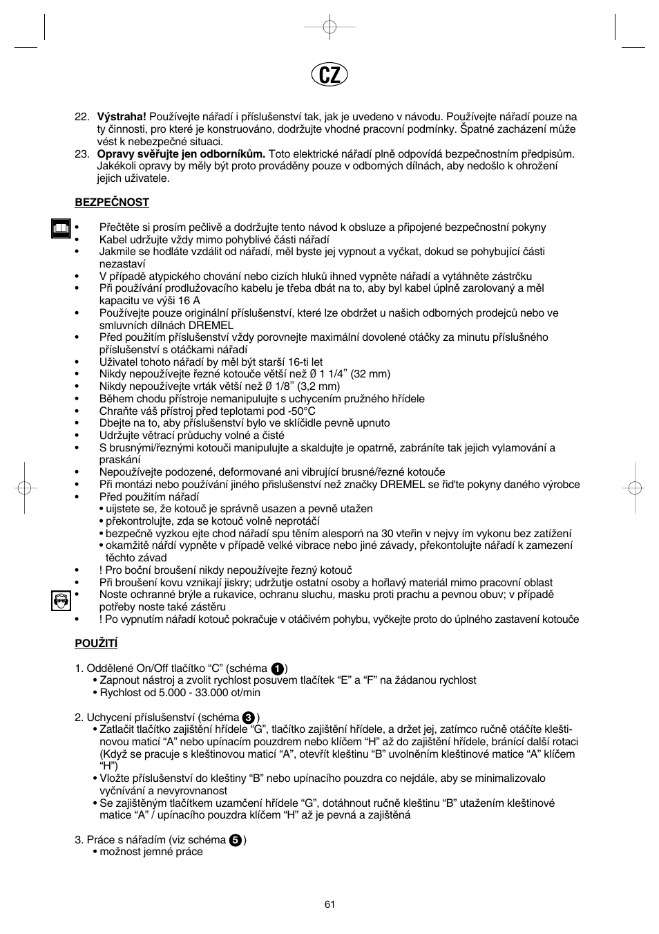 Dremel Professional User Manual | Page 61 / 73